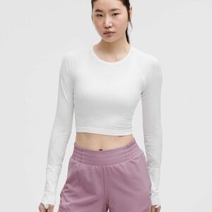 White Cropped Lululemon Swiftly Tech